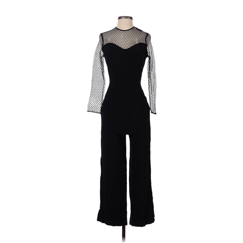 SANDRO Gasette Black Cropped Wide Leg Jumpsuit - FR 36 / US 4